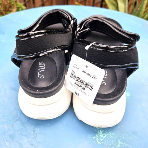 Stylus Black Platform Sandals Size 9 - Picture 13 of 16